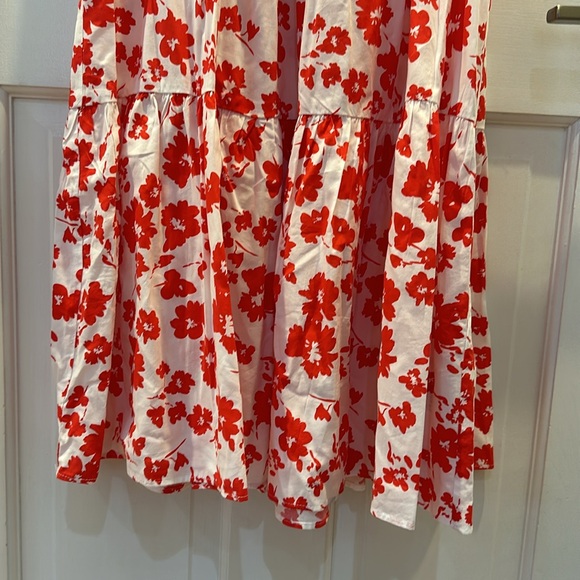 NWT ZARA POLIN FLORAL RED DRESS - Picture 4 of 5